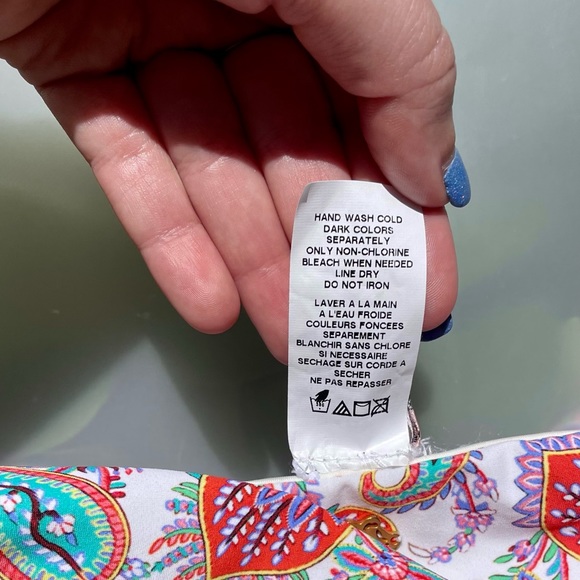 Anthropologie Nanette Lepore Bikini Bottom Size S Multi Paisley Foldover Hipster - Picture 6 of 11